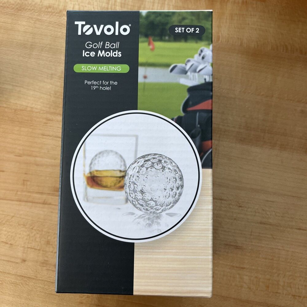 Tovolo Stackable 2 Leak-Free Slow-Melt 2.5" Golf Ball Round Ice Drinks Whiskey